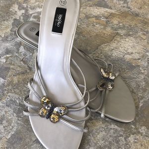 *SOLD* Mossimo Silver Sandals, Sz 10, Pre-Owned, Low Heel